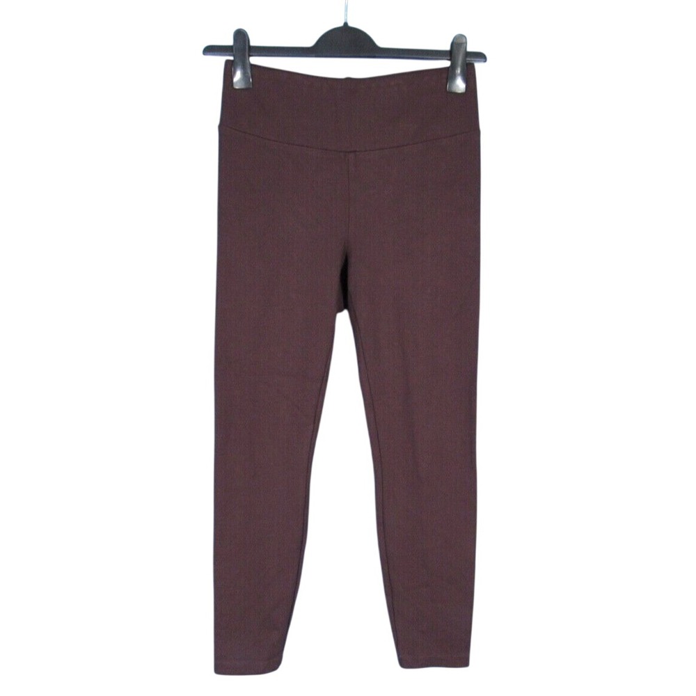 CABI #3745 The High Leggings SOLID BROWN Stretch PONTE KNIT Ankle PULL-ON Sz S